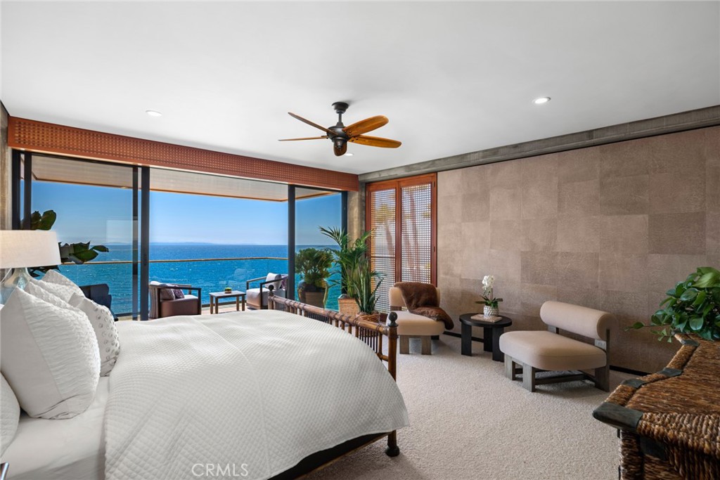 Bedroom with panoramic ocean views at 100 Rockledge Road, Laguna Beach Bedroom with panoramic ocean views at 100 Rockledge Road, Laguna Beach