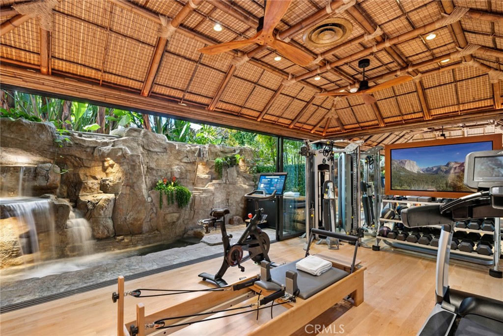 Fitness studio in the wellness retreat at 100 Rockledge Road, Laguna Beach Fitness studio in the wellness retreat at 100 Rockledge Road, Laguna Beach