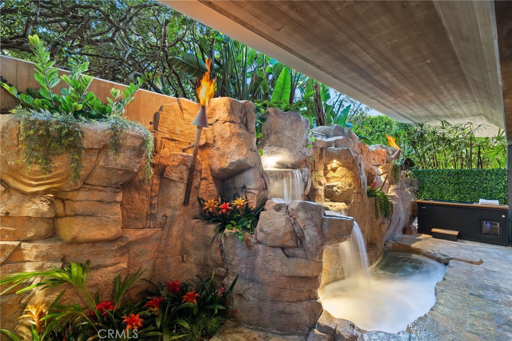Rock waterfall garden at 100 Rockledge Road, Laguna Beach Rock waterfall garden at 100 Rockledge Road, Laguna Beach
