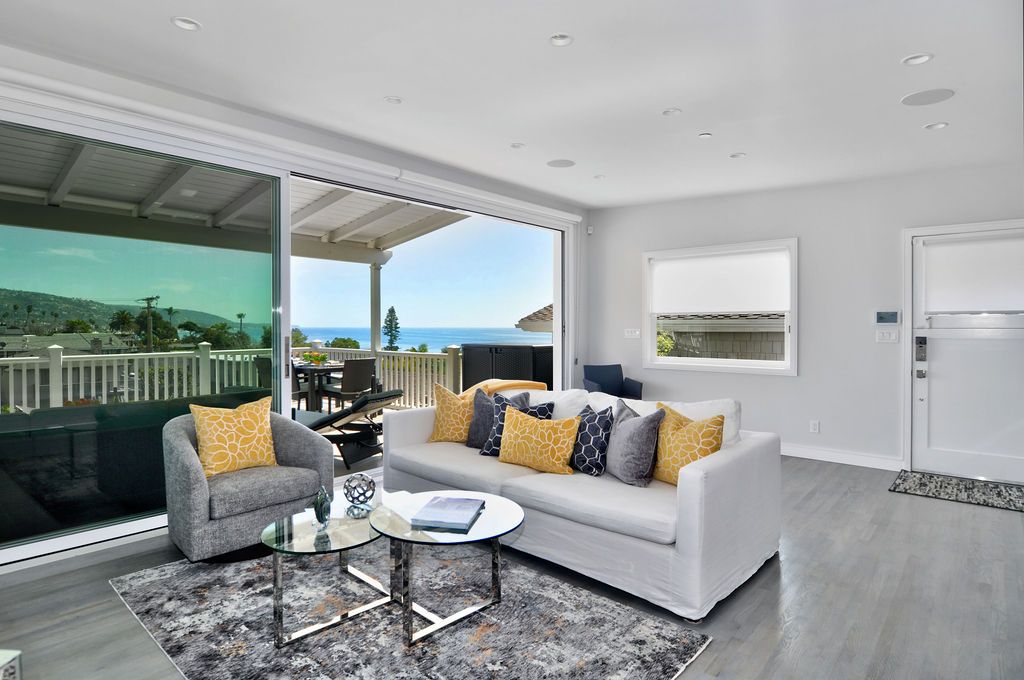 Upper residence living room at 166-168 Fairview St, Laguna Beach