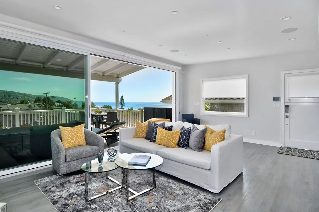 Upper residence living room at 166-168 Fairview St, Laguna Beach