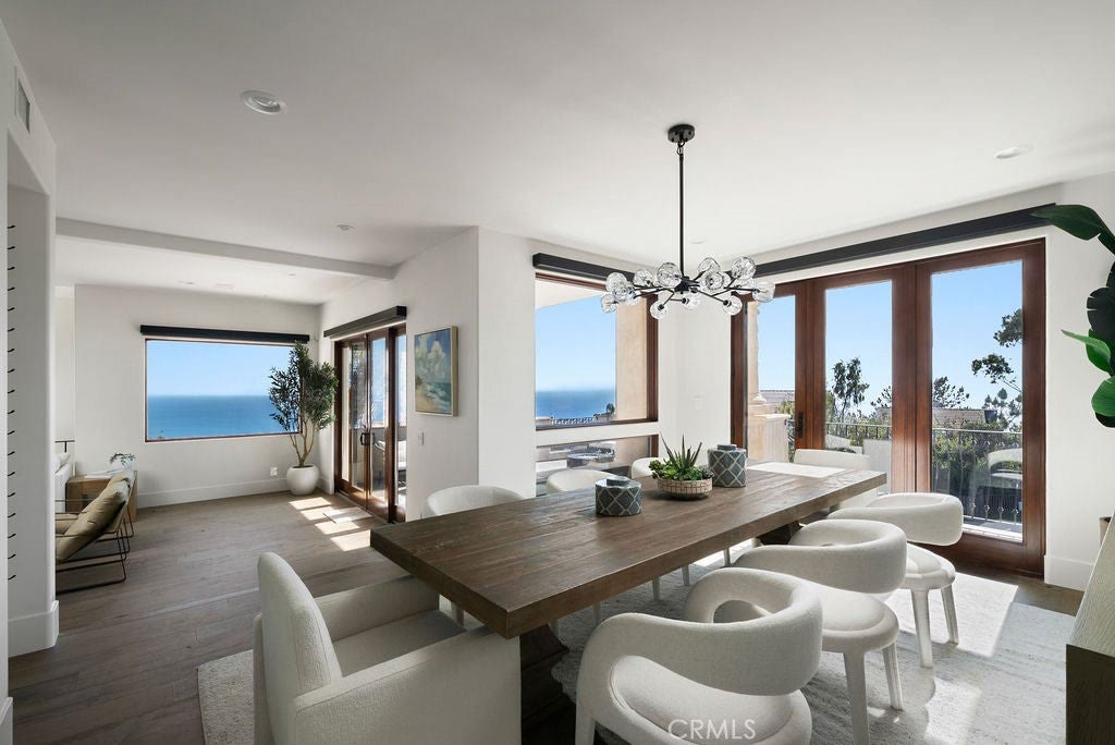 Dining area with ocean views at 740 Bolsana Drive, Laguna Beach