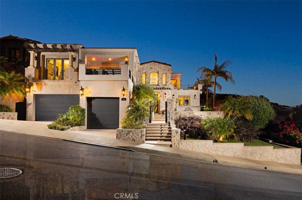 Three garage bays at 740 Bolsana Drive, Laguna Beach