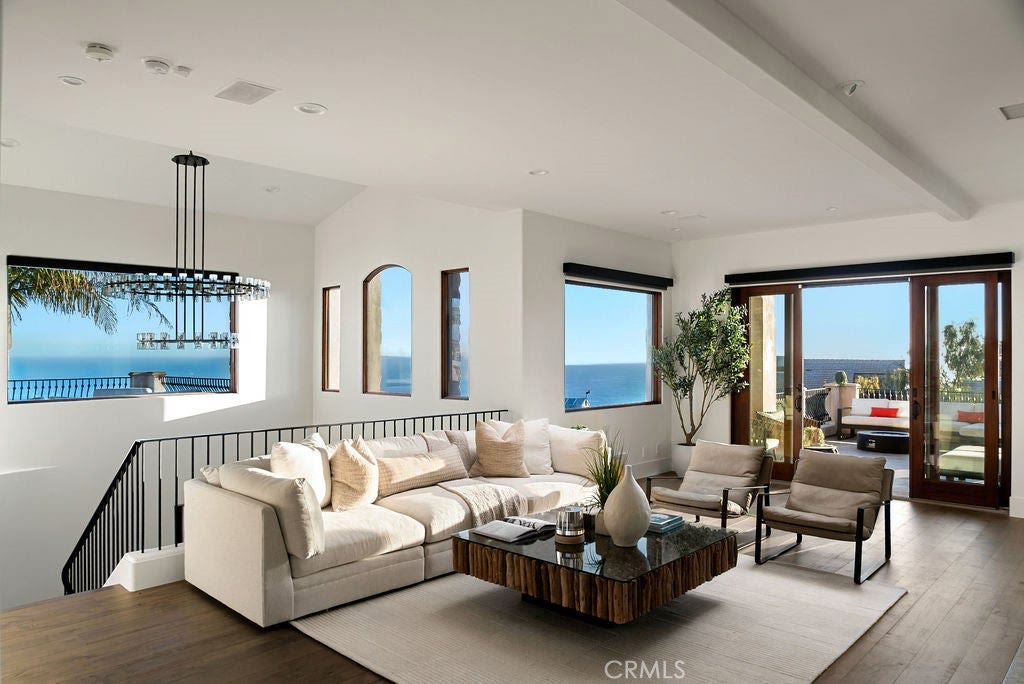 Living room facing the ocean at 740 Bolsana Drive, Laguna Beach